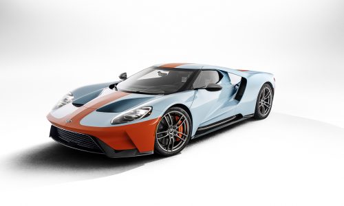 The new 2019 Ford GT Heritage Edition honors the legendary American Gulf Oil-sponsored Ford GT40 by featuring the most famous paint scheme in motorsports – plus a set of additional exclusive touches.